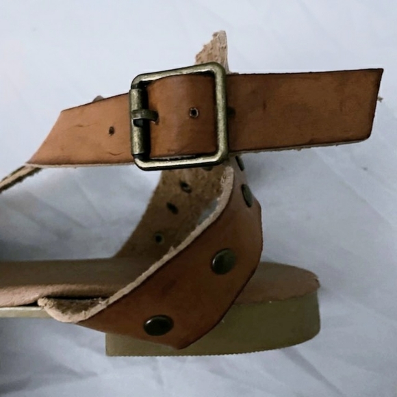 Coconuts by Matisse Brown Leather Slingback Sandal Metal Rivets Women's 7.5 M - Picture 5 of 11